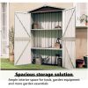 Trädgårdsskjul brun 116x45x175 cm galvaniserat stål vidaXL – miniatyr 12