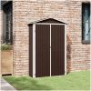 Trädgårdsskjul brun 116x45x175 cm galvaniserat stål vidaXL – miniatyr 3