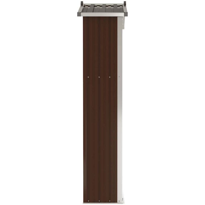 Trädgårdsskjul brun 116x45x175 cm galvaniserat stål vidaXL – bild 5
