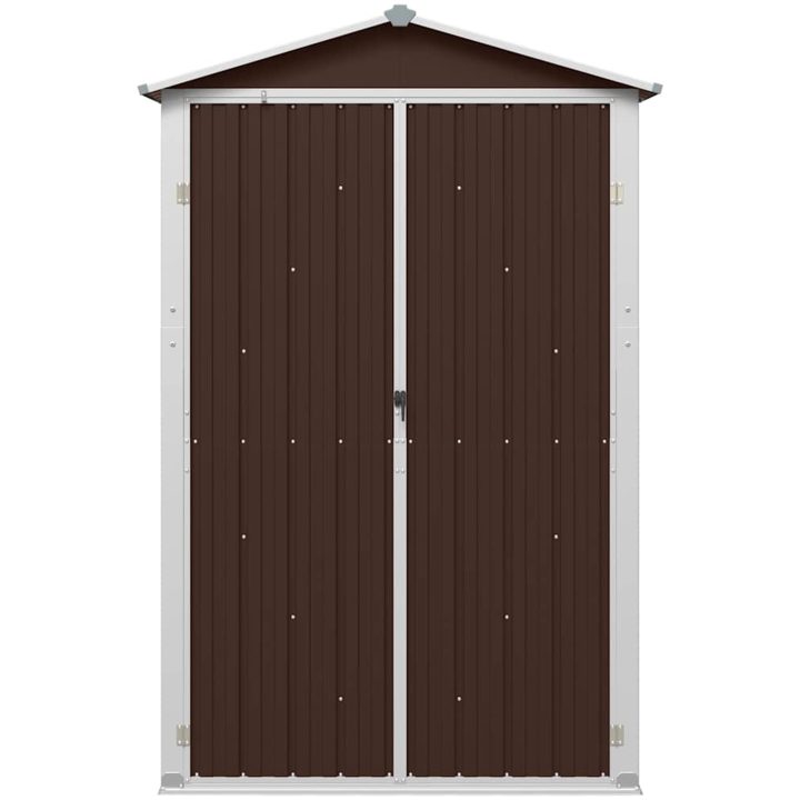 Trädgårdsskjul brun 116x45x175 cm galvaniserat stål vidaXL – bild 6