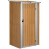 Trädgårdsskjul brun 118,5x97x209,5 cm galvaniserat stål vidaXL – miniatyr 2
