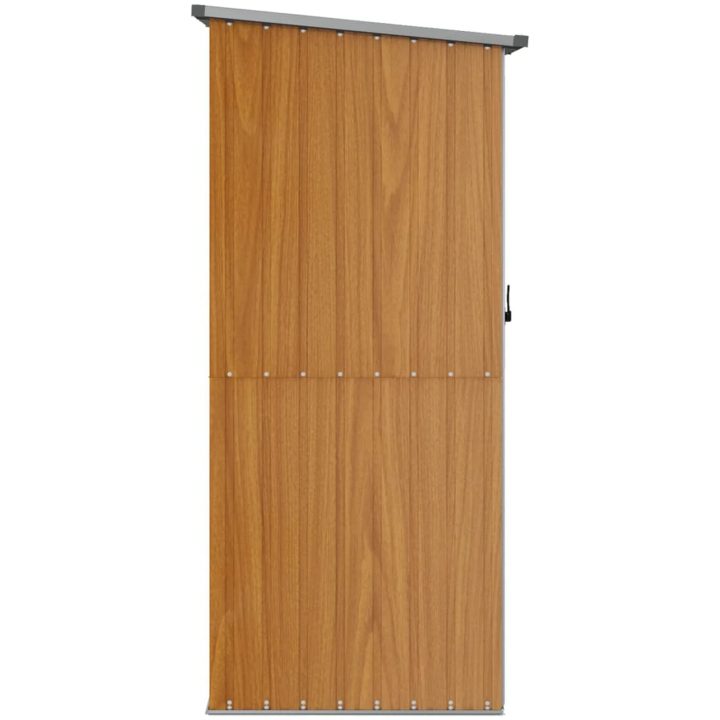 Trädgårdsskjul brun 118,5x97x209,5 cm galvaniserat stål vidaXL – bild 5