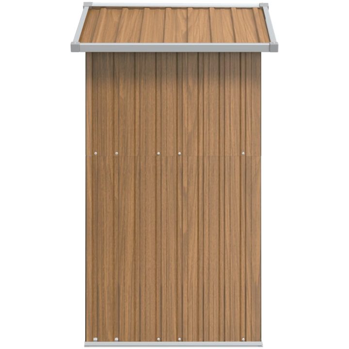 Trädgårdsskjul brun 126x97,5x177 cm galvaniserat stål vidaXL – bild 5