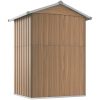 Trädgårdsskjul brun 126x97,5x177 cm galvaniserat stål vidaXL – miniatyr 6