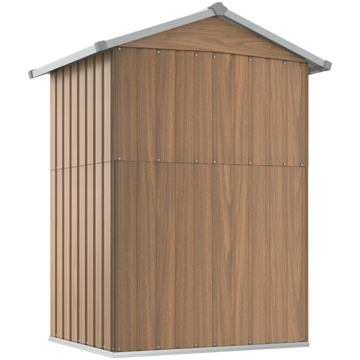 Trädgårdsskjul brun 126x97,5x177 cm galvaniserat stål vidaXL – bild 6