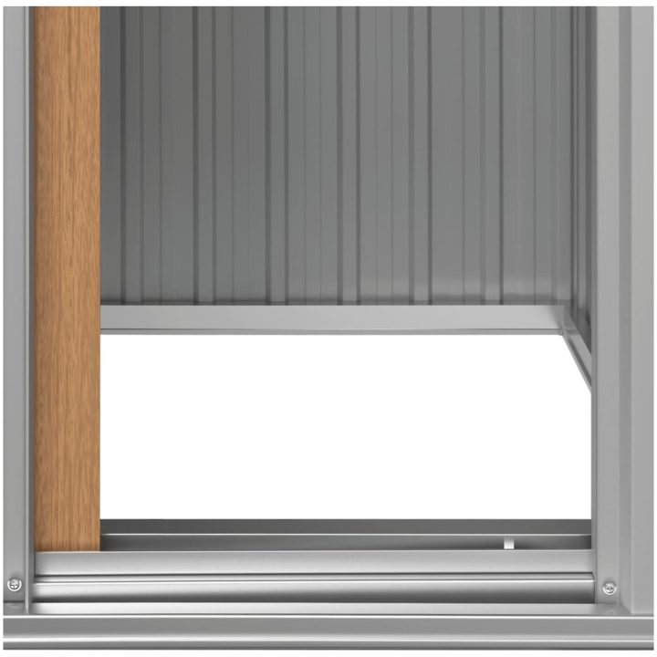 Trädgårdsskjul brun 126x97,5x177 cm galvaniserat stål vidaXL – bild 7