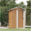 Trädgårdsskjul brun 126x97,5x177 cm galvaniserat stål vidaXL – miniatyr 1