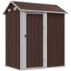 Trädgårdsskjul brun 192x152,5x237 cm galvaniserat stål vidaXL – miniatyr 2