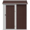 Trädgårdsskjul brun 192x152,5x237 cm galvaniserat stål vidaXL – miniatyr 4