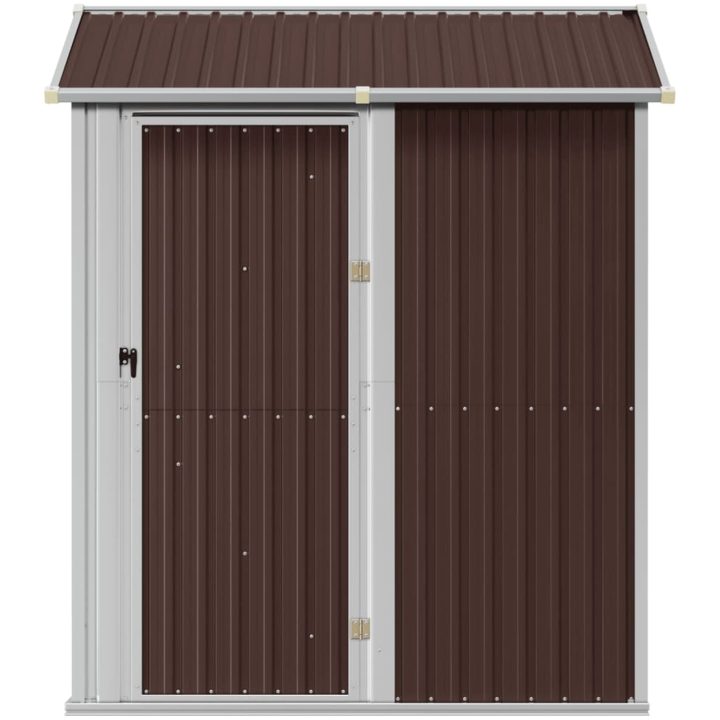 Trädgårdsskjul brun 192x152,5x237 cm galvaniserat stål vidaXL – bild 4