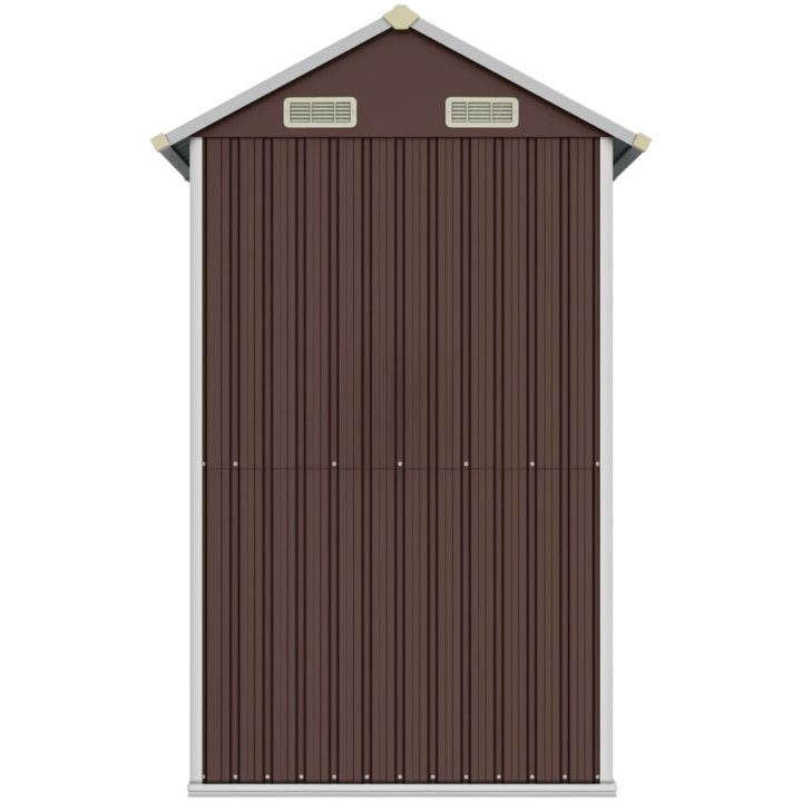 Trädgårdsskjul brun 192x152,5x237 cm galvaniserat stål vidaXL – bild 5