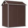 Trädgårdsskjul brun 192x152,5x237 cm galvaniserat stål vidaXL – miniatyr 6