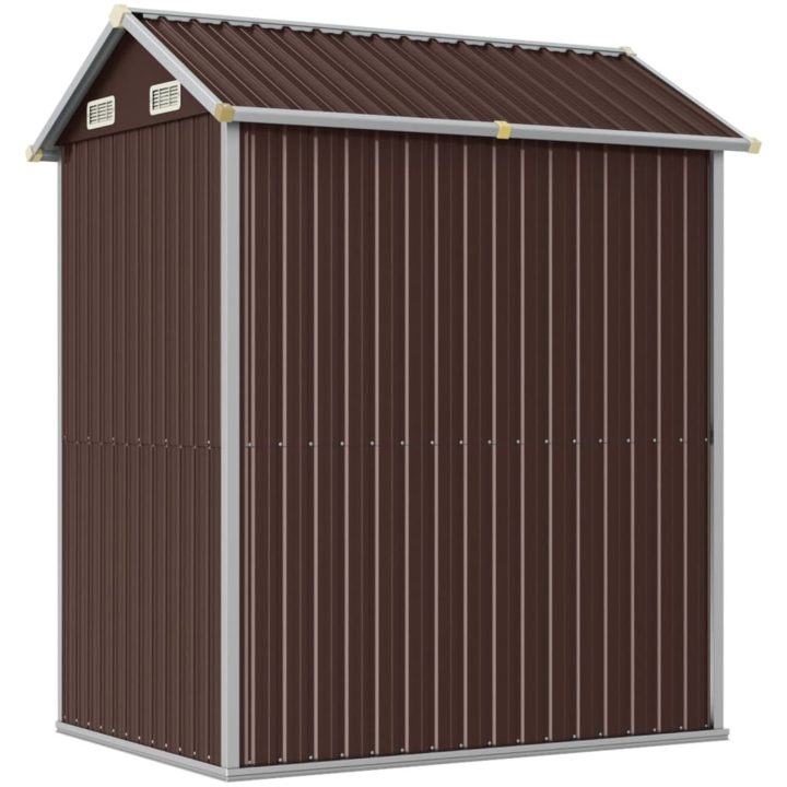 Trädgårdsskjul brun 192x152,5x237 cm galvaniserat stål vidaXL – bild 6