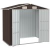 Trädgårdsskjul brun 205x129x183 cm galvaniserat stål vidaXL – miniatyr 2