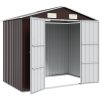 Trädgårdsskjul brun 205x129x183 cm galvaniserat stål vidaXL – miniatyr 3