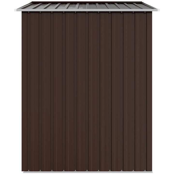 Trädgårdsskjul brun 205x129x183 cm galvaniserat stål vidaXL – bild 5