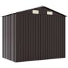 Trädgårdsskjul brun 205x129x183 cm galvaniserat stål vidaXL – miniatyr 6