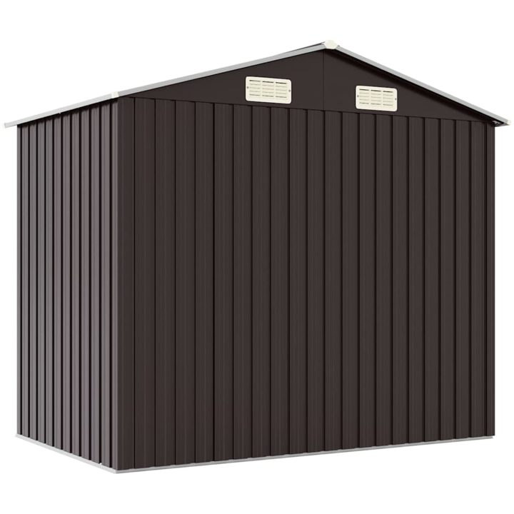 Trädgårdsskjul brun 205x129x183 cm galvaniserat stål vidaXL – bild 6