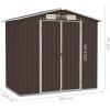 Trädgårdsskjul brun 205x129x183 cm galvaniserat stål vidaXL – miniatyr 7