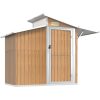 Trädgårdsskjul brun 270x130x208,5 cm galvaniserat stål vidaXL – miniatyr 2