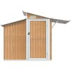 Trädgårdsskjul brun 270x130x208,5 cm galvaniserat stål vidaXL – miniatyr 3