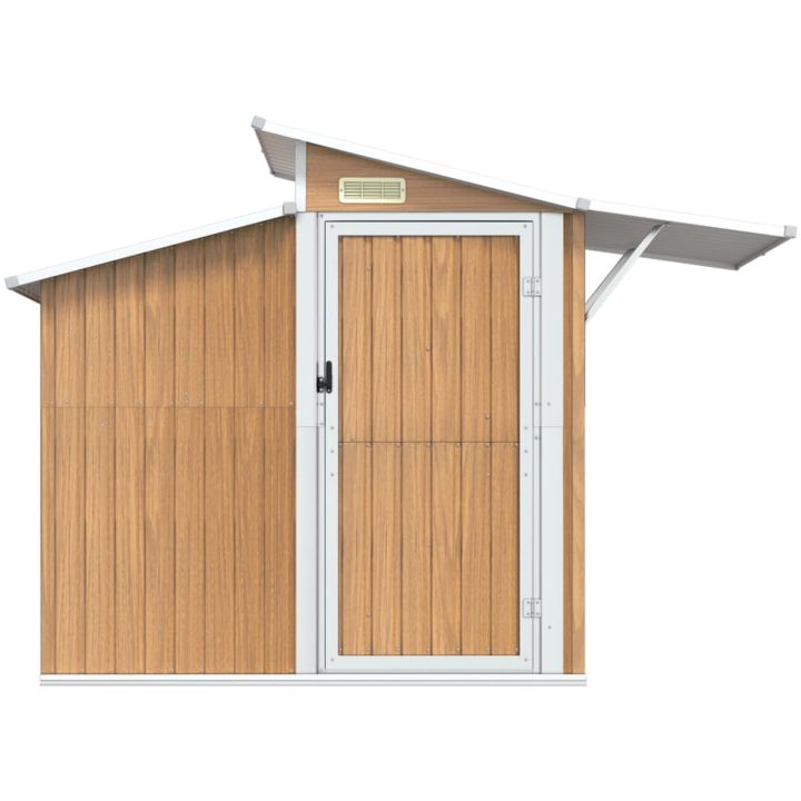 Trädgårdsskjul brun 270x130x208,5 cm galvaniserat stål vidaXL – bild 3
