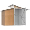 Trädgårdsskjul brun 270x130x208,5 cm galvaniserat stål vidaXL – miniatyr 4
