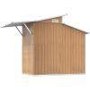Trädgårdsskjul brun 270x130x208,5 cm galvaniserat stål vidaXL – miniatyr 6