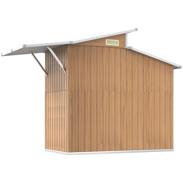 Trädgårdsskjul brun 270x130x208,5 cm galvaniserat stål vidaXL – bild 6