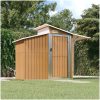 Trädgårdsskjul brun 270x130x208,5 cm galvaniserat stål vidaXL – miniatyr 1