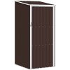 Trädgårdsskjul brun 87x98x159 cm galvaniserat stål vidaXL – miniatyr 1