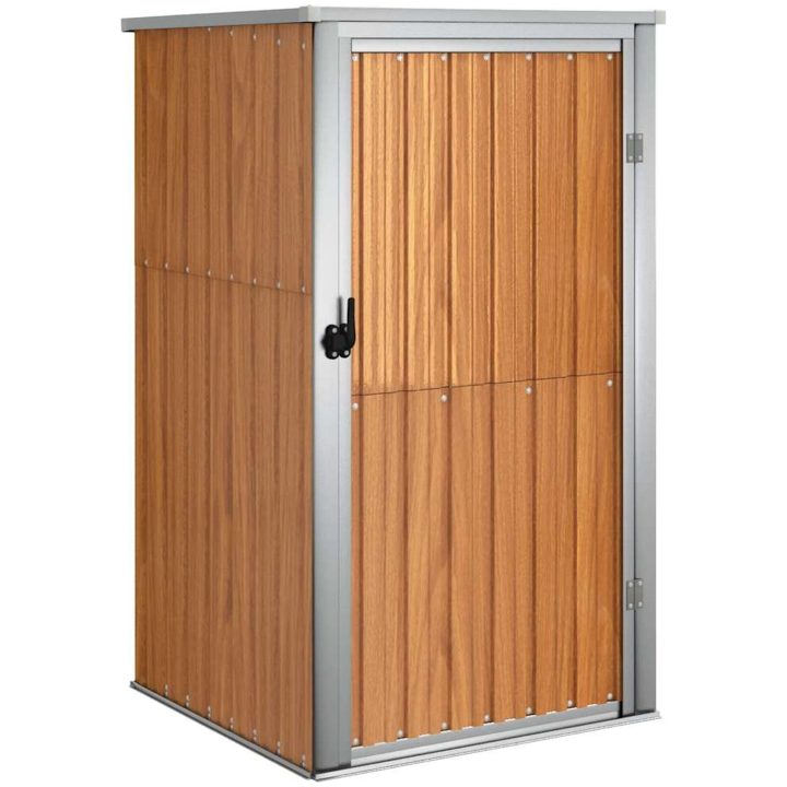 Trädgårdsskjul brun galvaniserat stål vidaXL 88 x 89 x 161 cm – bild 2