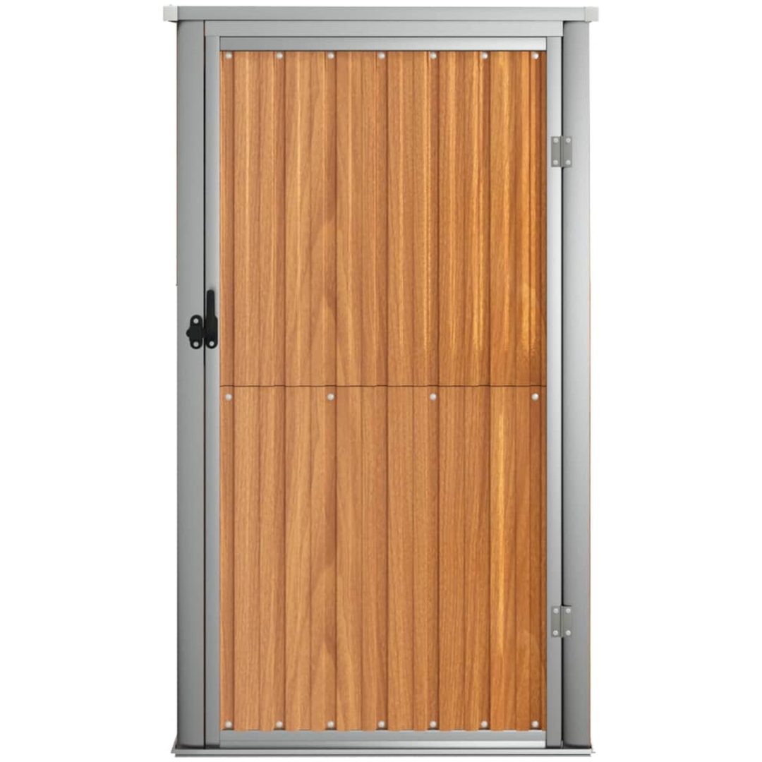 Trädgårdsskjul brun galvaniserat stål vidaXL 88 x 89 x 161 cm – bild 3
