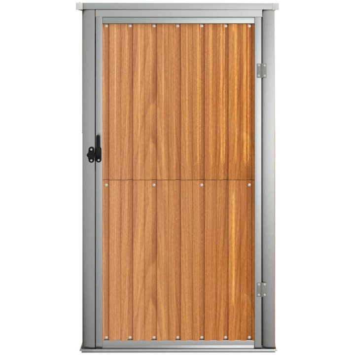 Trädgårdsskjul brun galvaniserat stål vidaXL 88 x 89 x 161 cm – bild 3