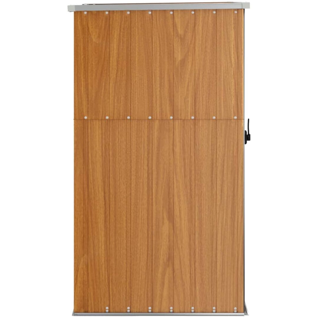 Trädgårdsskjul brun galvaniserat stål vidaXL 88 x 89 x 161 cm – bild 4