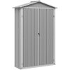 Trädgårdsskjul grå 116x45x175 cm galvaniserat stål vidaXL – miniatyr 2