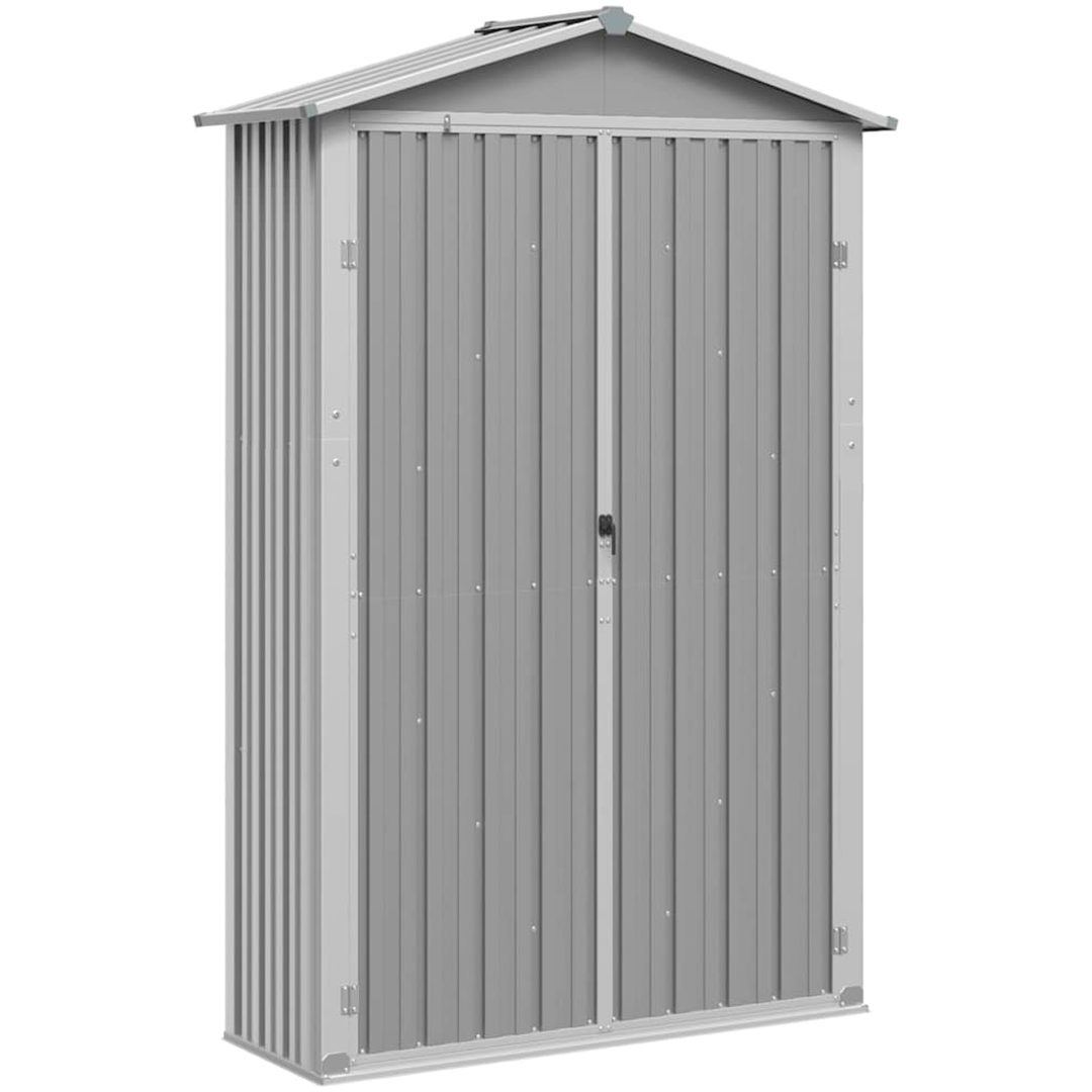 Trädgårdsskjul grå 116x45x175 cm galvaniserat stål vidaXL – bild 2