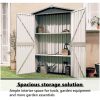 Trädgårdsskjul grå 116x45x175 cm galvaniserat stål vidaXL – miniatyr 12