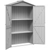 Trädgårdsskjul grå 116x45x175 cm galvaniserat stål vidaXL – miniatyr 5