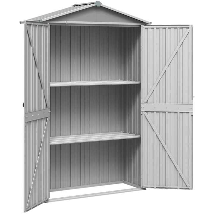 Trädgårdsskjul grå 116x45x175 cm galvaniserat stål vidaXL – bild 5