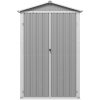 Trädgårdsskjul grå 116x45x175 cm galvaniserat stål vidaXL – miniatyr 6