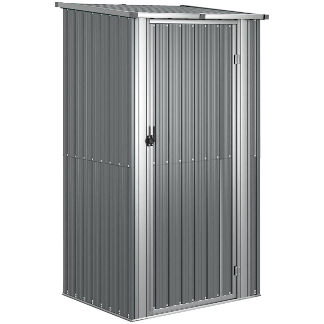 Trädgårdsskjul grå 118,5x97x209,5 cm galvaniserat stål vidaXL – bild 2