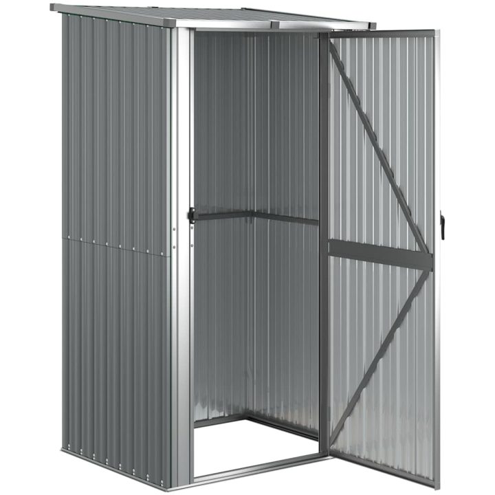 Trädgårdsskjul grå 118,5x97x209,5 cm galvaniserat stål vidaXL – bild 3