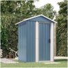 Trädgårdsskjul grå 126x97,5x177 cm galvaniserat stål vidaXL – miniatyr 1
