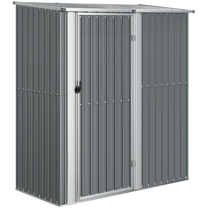 Trädgårdsskjul grå 180,5x97x209,5 cm galvaniserat stål vidaXL – bild 2