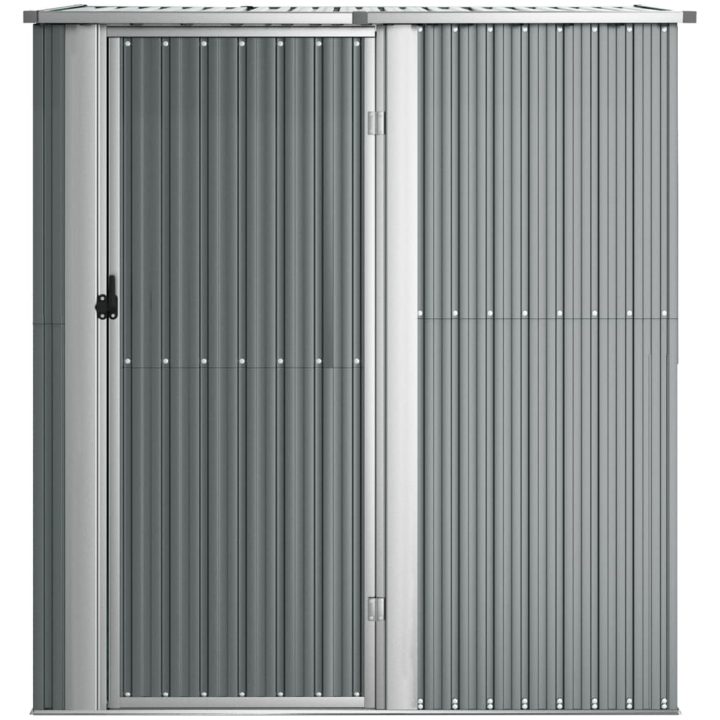 Trädgårdsskjul grå 180,5x97x209,5 cm galvaniserat stål vidaXL – bild 3