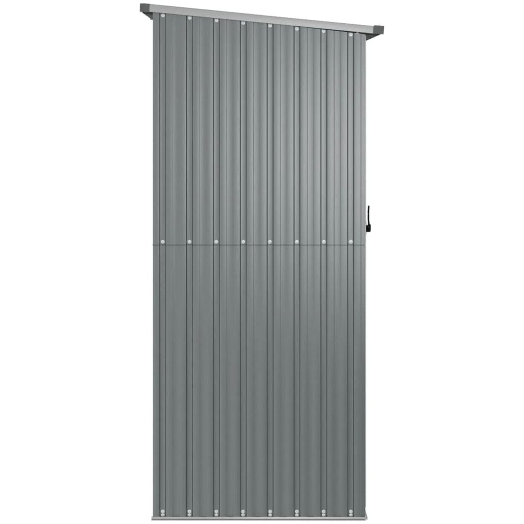 Trädgårdsskjul grå 180,5x97x209,5 cm galvaniserat stål vidaXL – bild 5