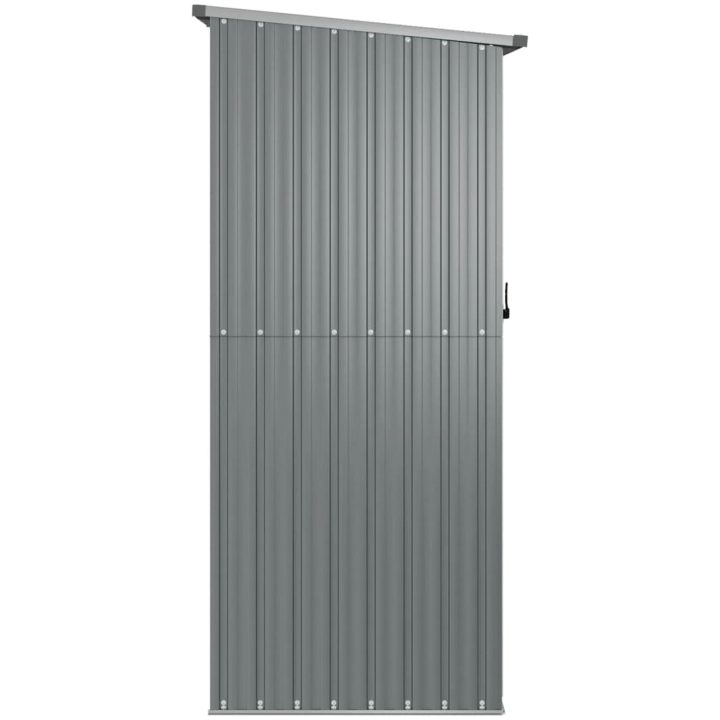 Trädgårdsskjul grå 180,5x97x209,5 cm galvaniserat stål vidaXL – bild 5