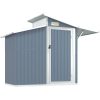 Trädgårdsskjul grå 270x130x208,5 cm galvaniserat stål vidaXL – miniatyr 2