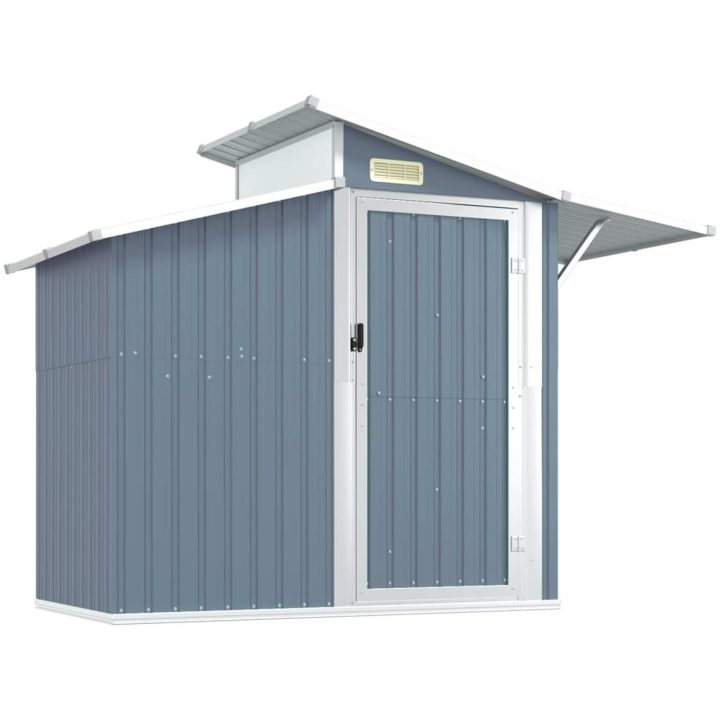 Trädgårdsskjul grå 270x130x208,5 cm galvaniserat stål vidaXL – bild 2
